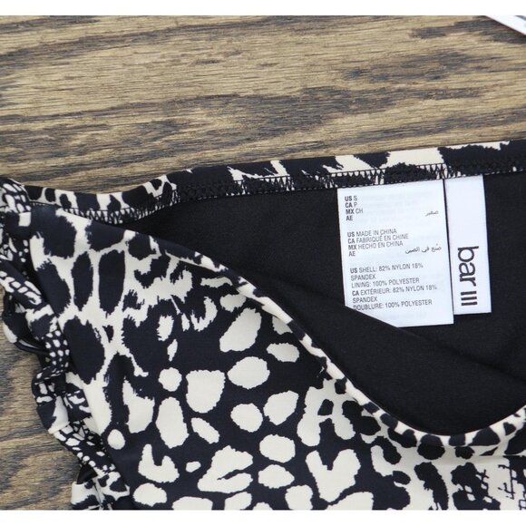 NWT Bar III Printed High-Waisted Lace Up Swim Bikini Bottoms Black Multi S - Picture 6 of 6